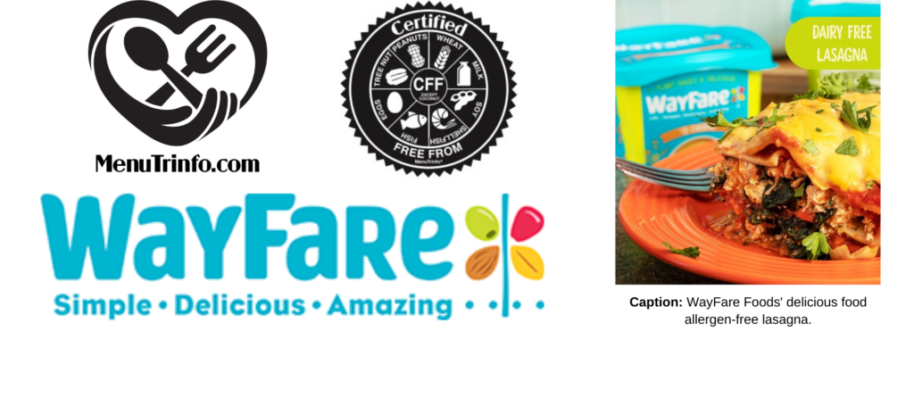 MenuTrinfo and WayFare logos with WayFare products showing importance of allergen-free living